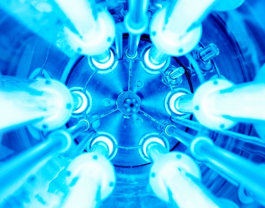 Close up of ultraviolet light air scrubbers